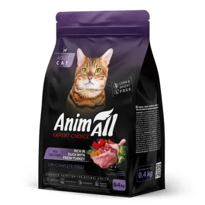 Сухий корм AnimAll для дорослих котів, зі свіжою індичкою та качкою ваговий - купить в Зоофаворит, AnimAll