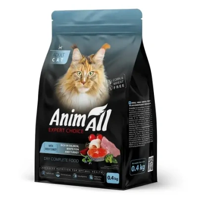 Сухий корм AnimAll для дорослих котів з лососем, білою рибою та свіжою індичкою ваговий - купить в Зоофаворит, AnimAll